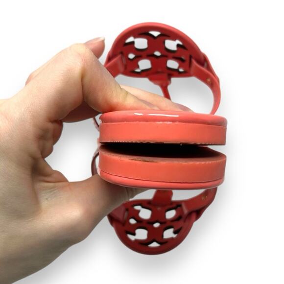 Tory Burch Patent Leather Miller Sandal Coral Crush 7 Women’s - Picture 6 of 12